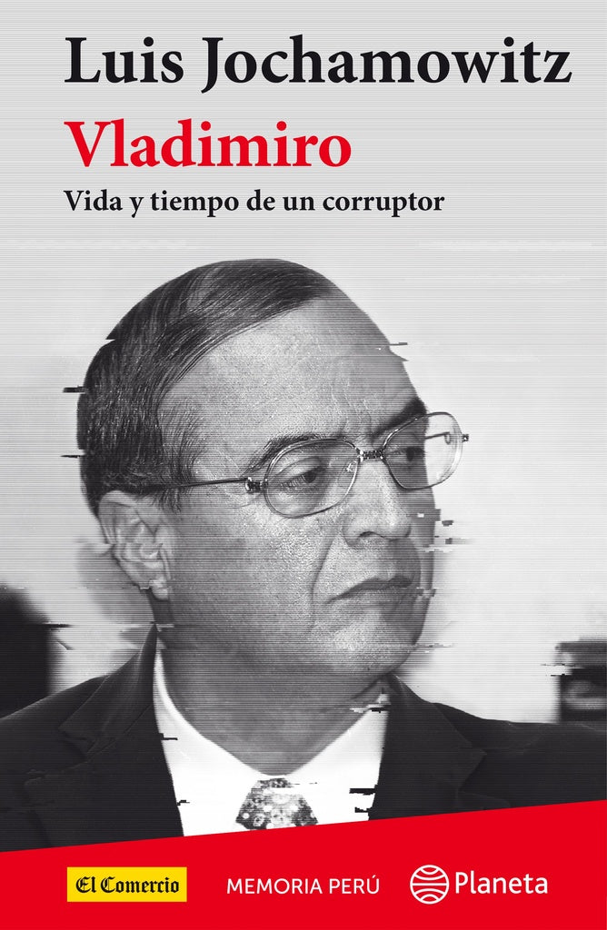 Portada del libro Vladimiro, con autor Luis Jochamowitz y retrato en blanco y negro