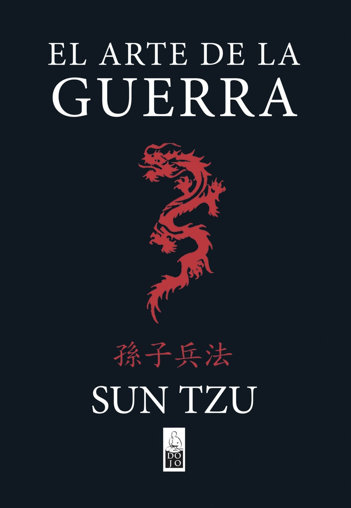 Portada de libro con texto «EL ARTE DE LA GUERRA» y dragón rojo