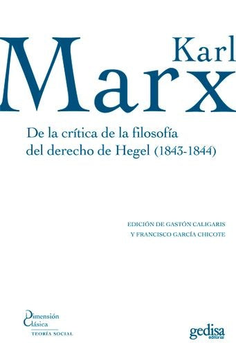 DE LA CRITICA DE LA FILOSOFIA DEL DERECH | KARL MARX