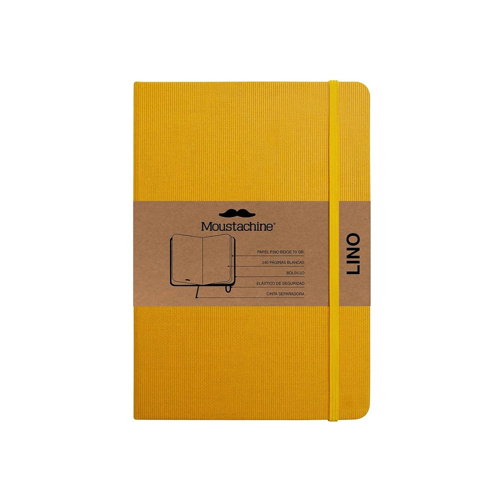 Moustachine classic linen hardcover - Sunflower yellow blank medium