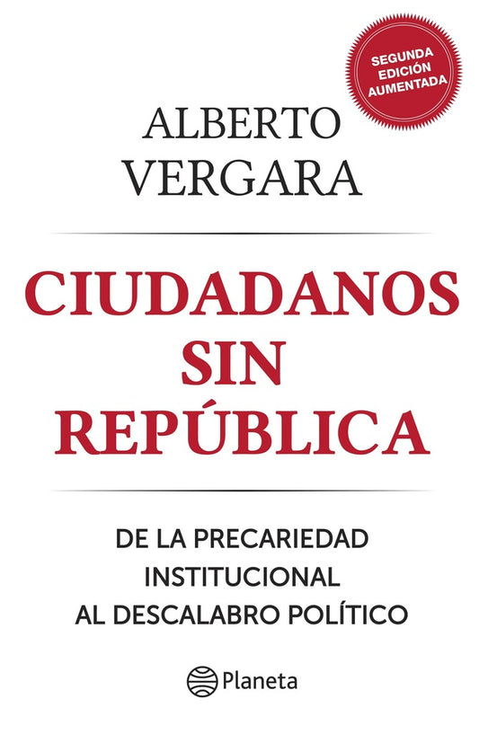 Portada de libro con texto “Ciudadanos sin República” y sello “Segunda edición”