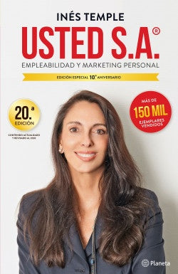 Portada de libro USTED S.A. con retrato de mujer y texto INÉS TEMPLE