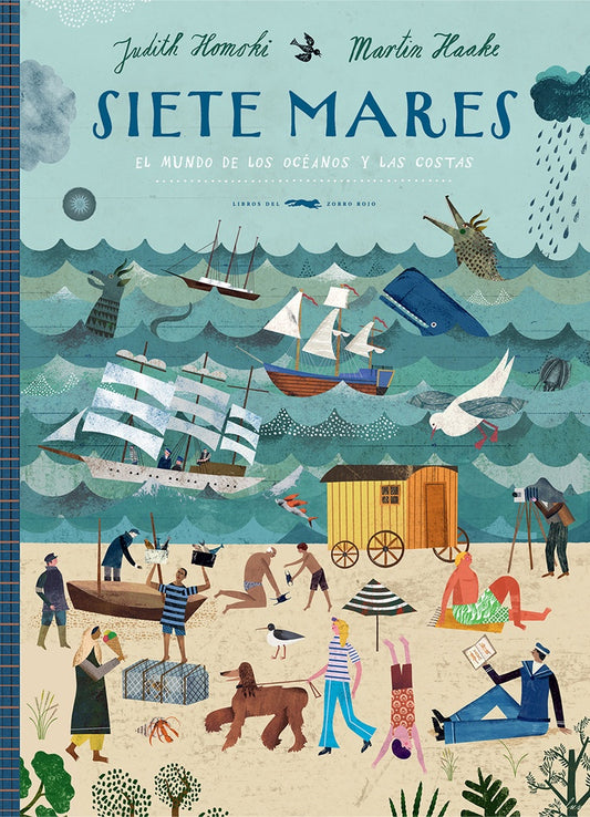 Libro ilustrado “Siete mares” de Judith Homoki, portada con escena oceánica
