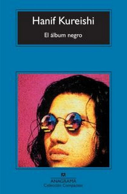 Portada de libro: retrato en primer plano con gafas y fondo oscuro