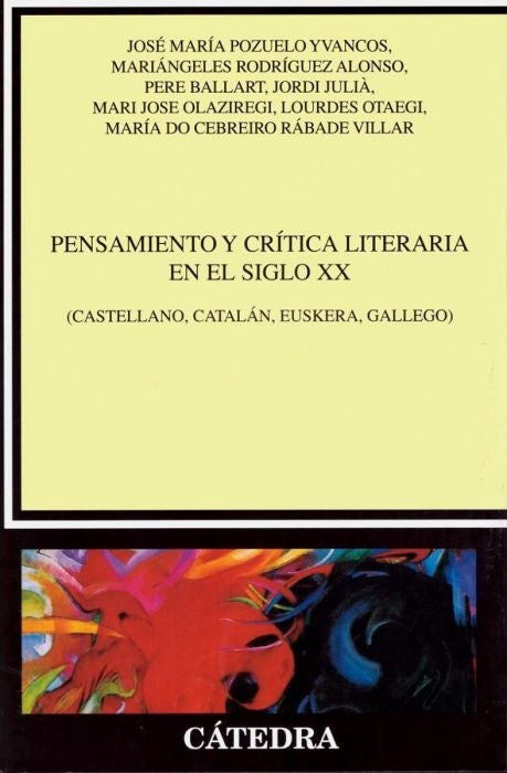 PENSAMIENTO Y CRITICA LITERARIA EN EL SIGLO XX | VV.AA