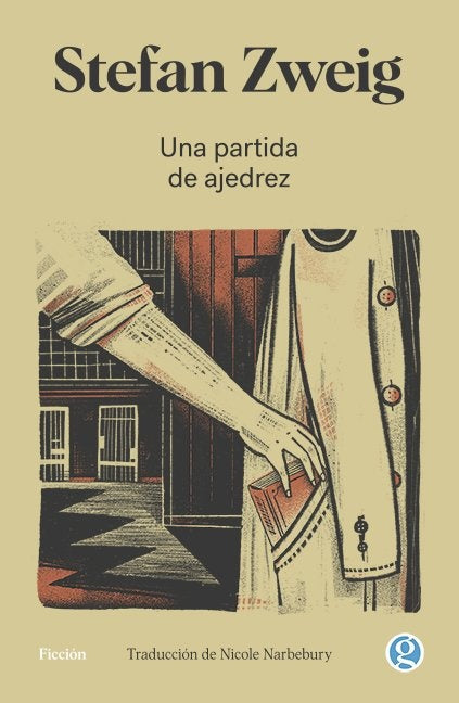 Libro 'Una partida de ajedrez' de Stefan Zweig, portada con peón y páginas.