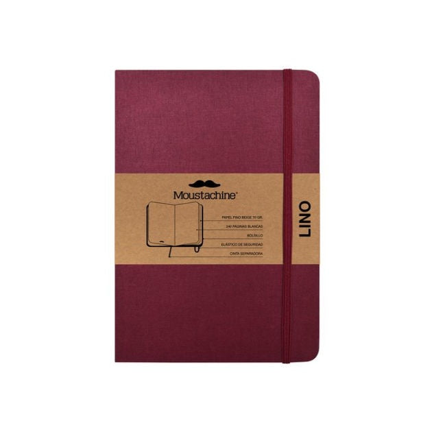Moustachine classic linen hardcover - Burgundy blank medium