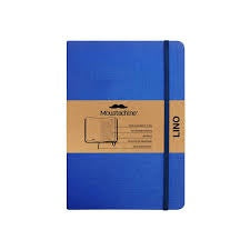 Moustachine classic linen hardcover - Indigo blue lined medium